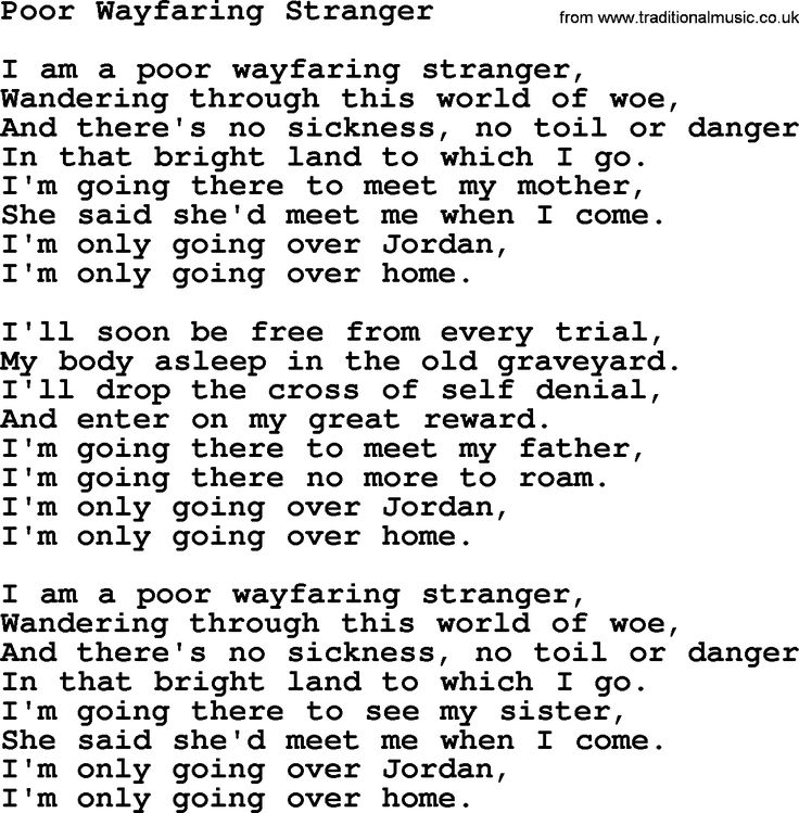 wayfaring stranger lyrics