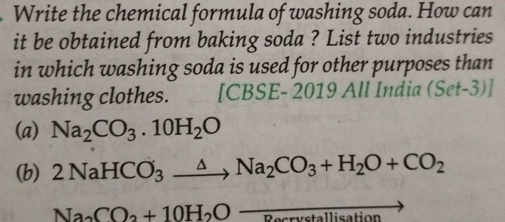 how is washing soda obtained from baking soda