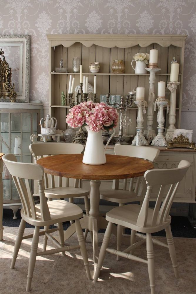 dining table and chairs shabby chic