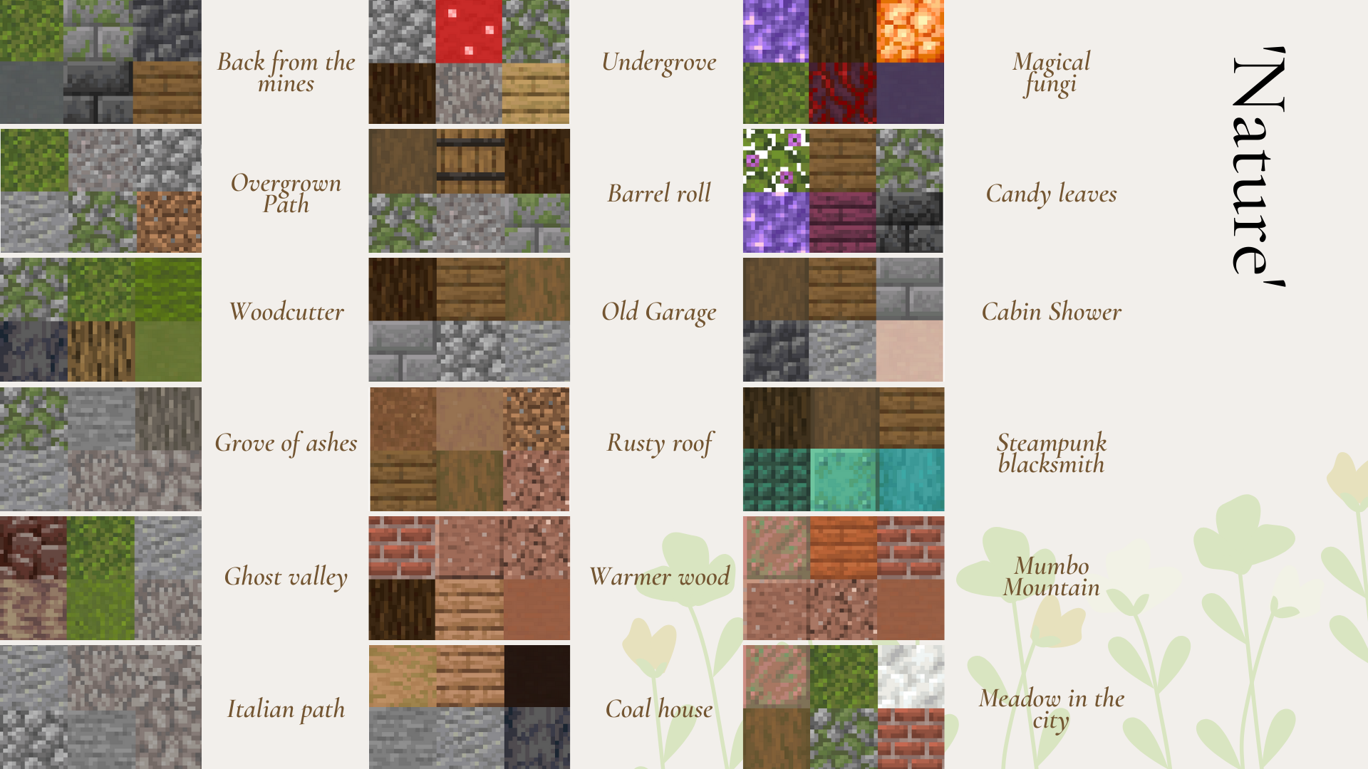 block palette minecraft