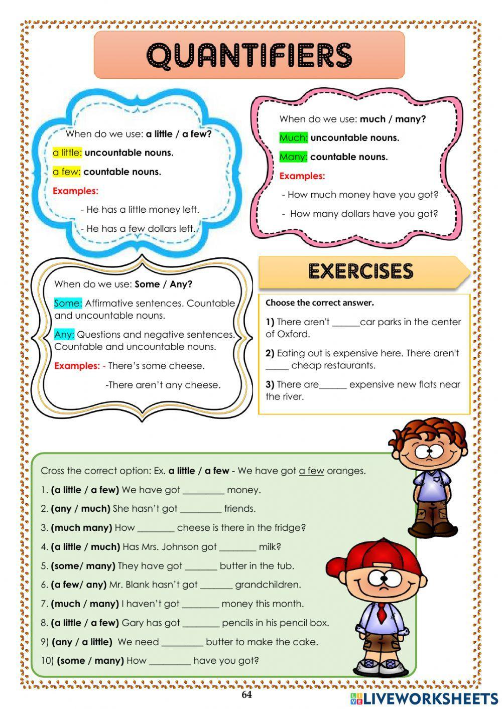 quantifiers liveworksheets