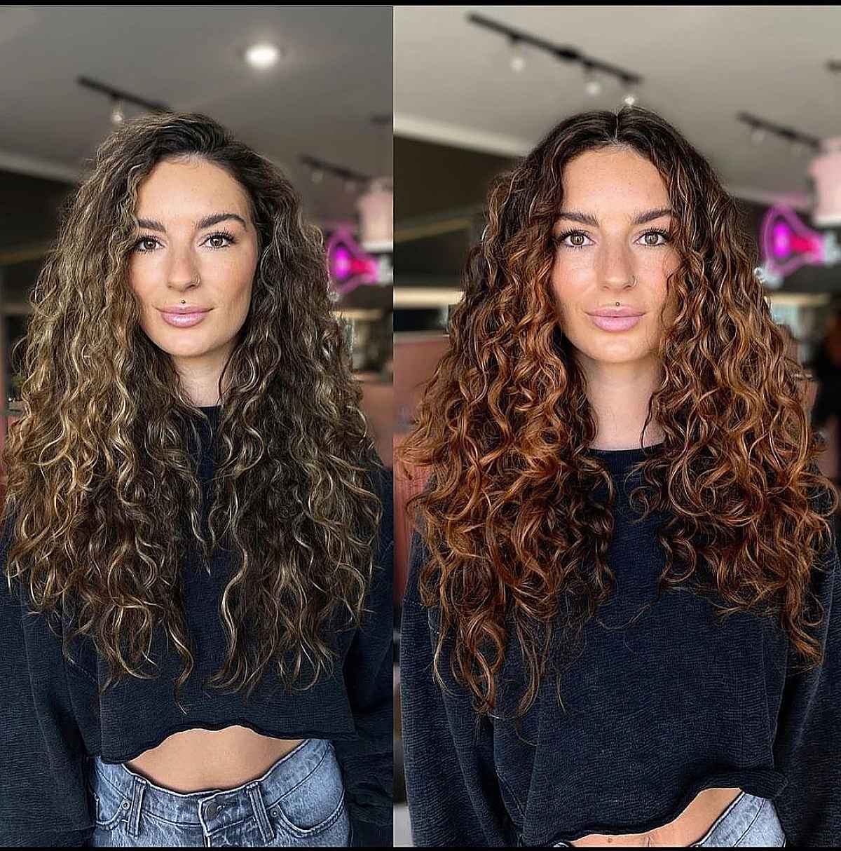 curly long hair with layers