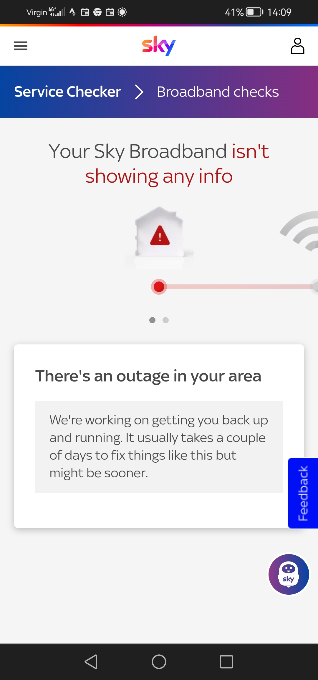 sky network outage