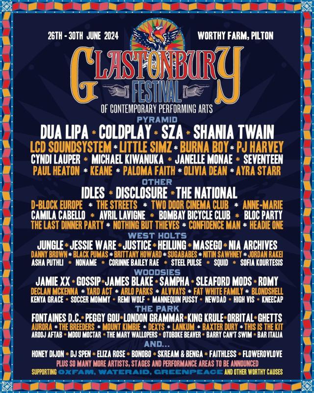 glastonbury 2024 lineup odds