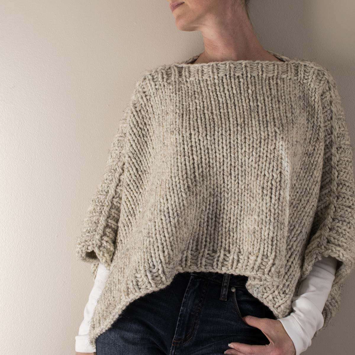 sweater knit poncho