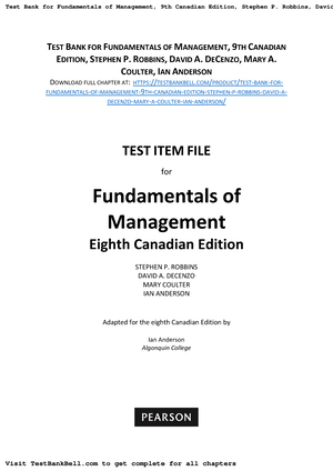 fundamentals of management 9th canadian edition