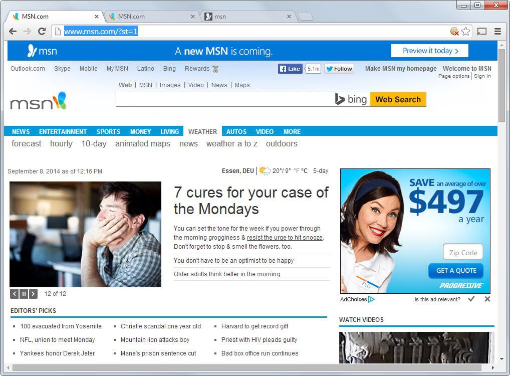 msn front page