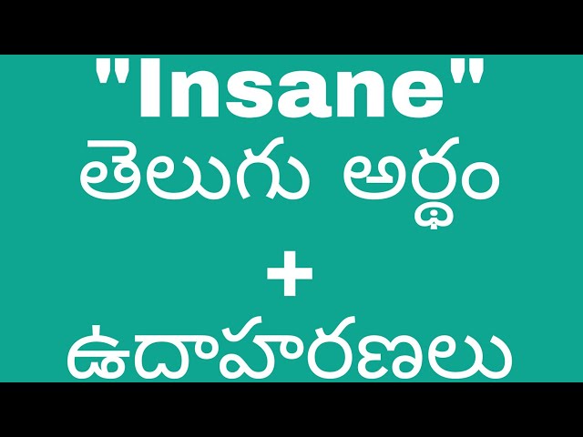 meaning of insane in telugu