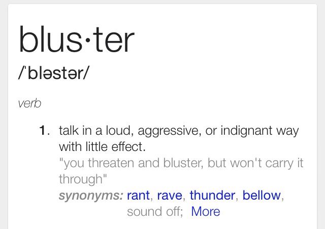 bluster meaning in english