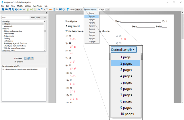 kuta software free worksheets