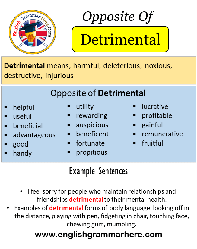 another word for detrimental
