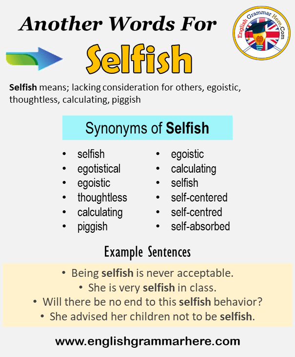 selfish synonyms