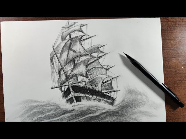 dibujos de barcos a lapiz