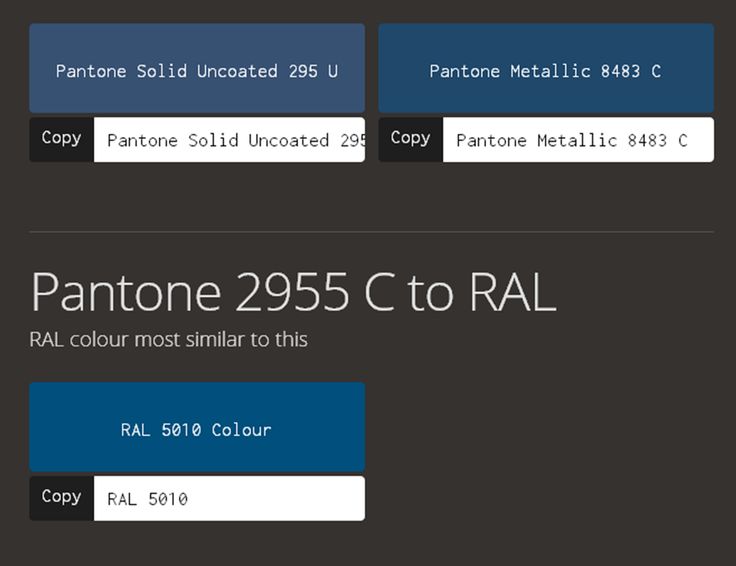 convert pantone to ral