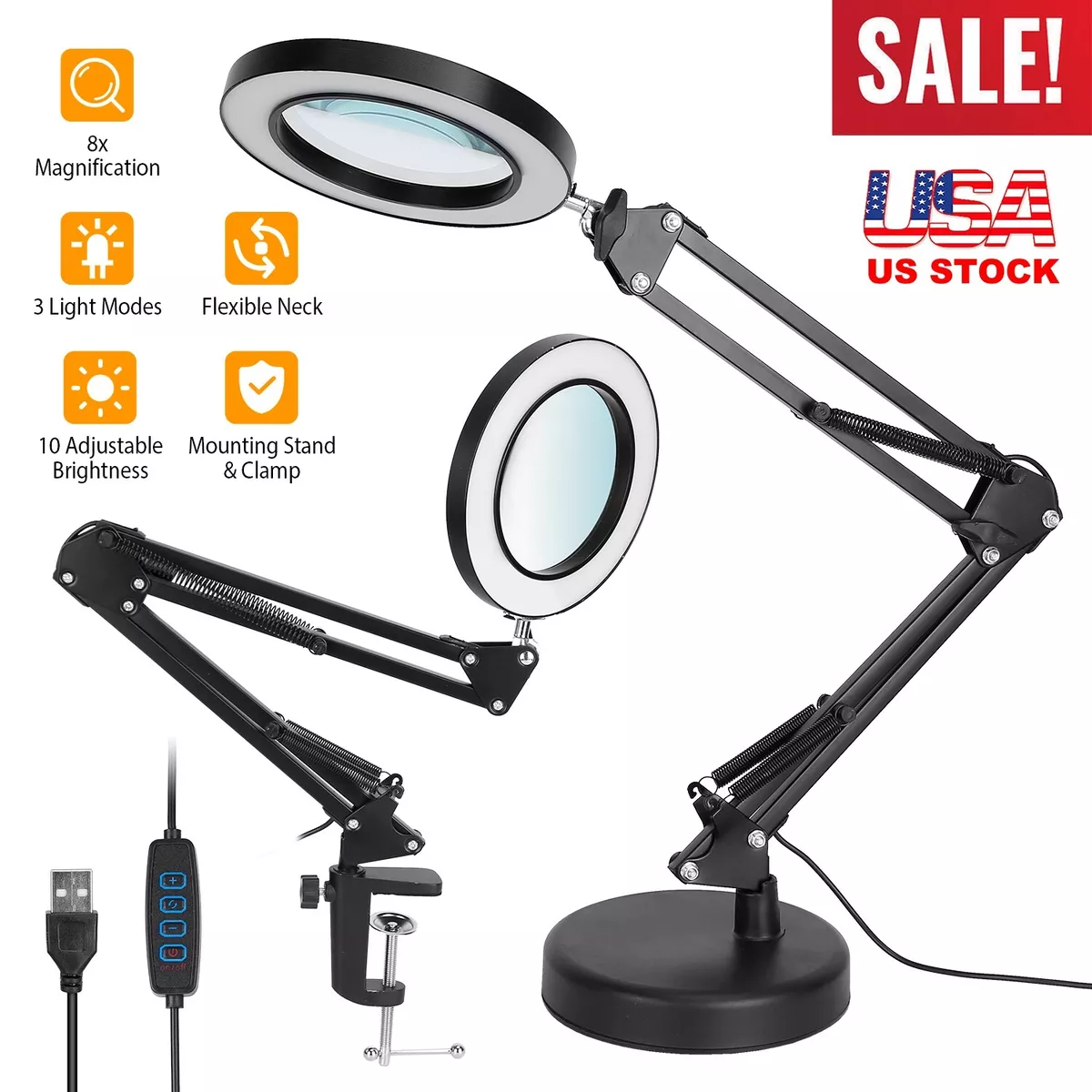 magnifying glass and light stand