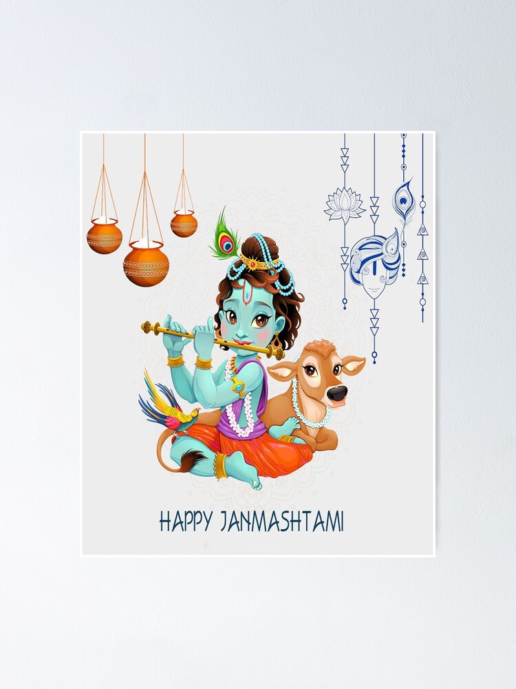 handmade poster on janmashtami