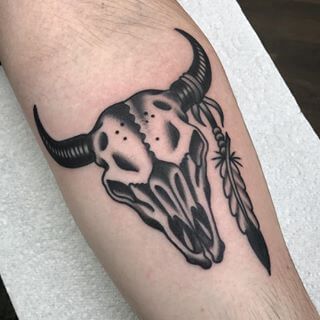 buffalo skull tattoo