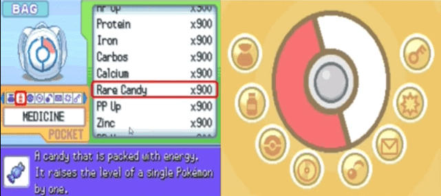 pokemon platinum rare candy cheat