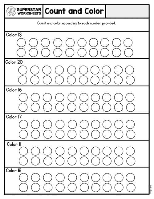 kindergarten worksheets numbers