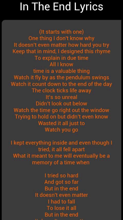 to the end lyrics