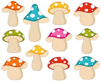 colorful mushroom clipart