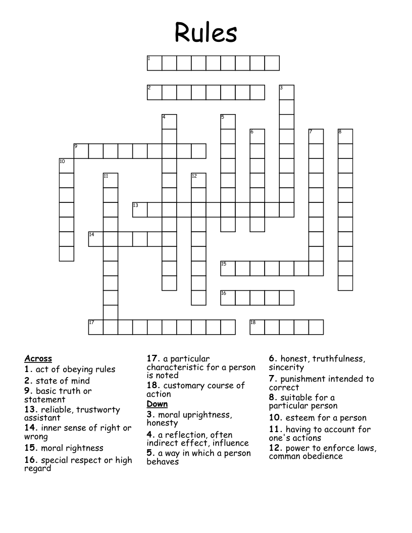 rule crossword clue
