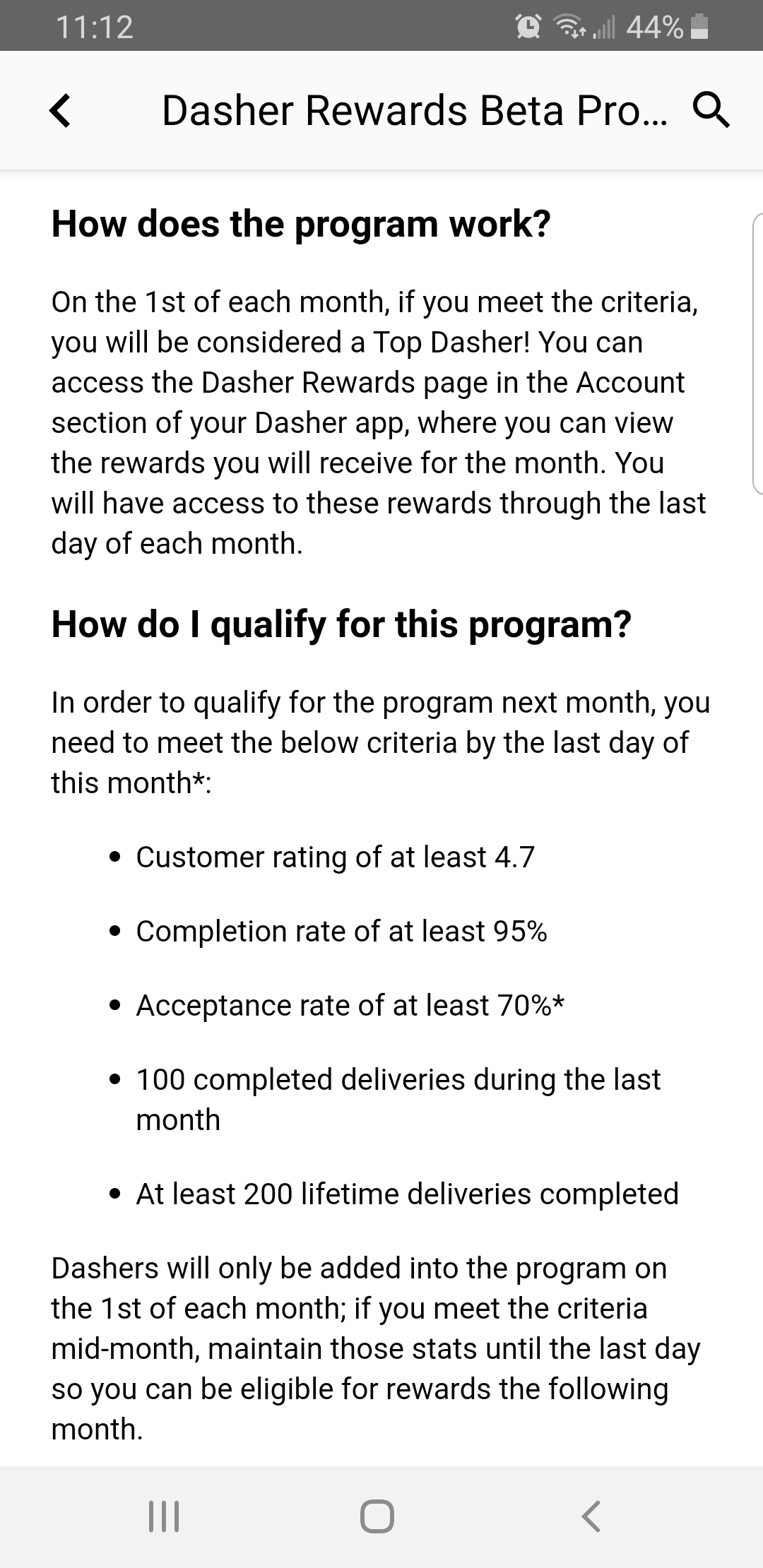 top dasher requirements