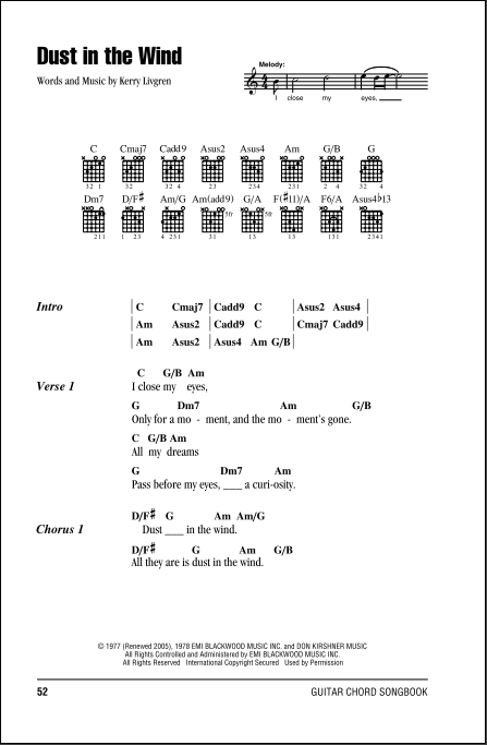 chords of dust in the wind