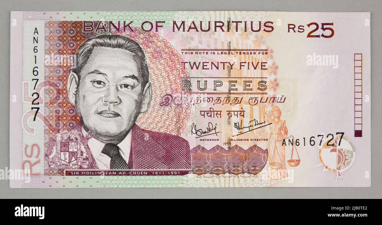 bank of mauritius 25 rupees in india