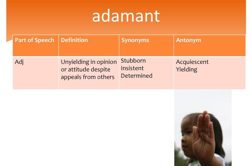 adamant synonym and antonym