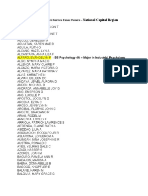 civil service passers october 2010