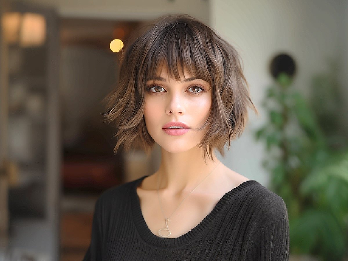 short bob with fringe