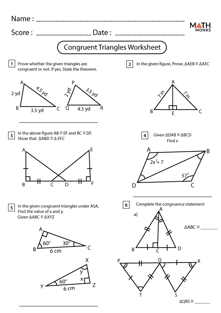 triangle congruence postulates worksheet