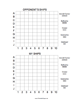 battleship template pdf