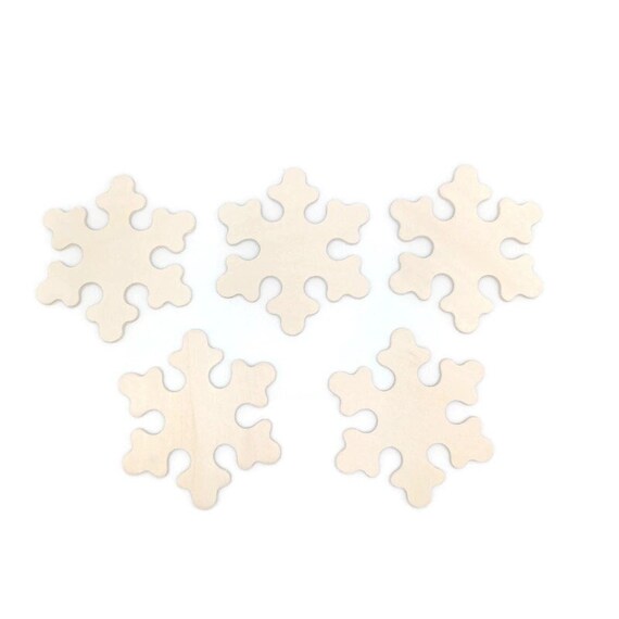 unfinished wood snowflakes