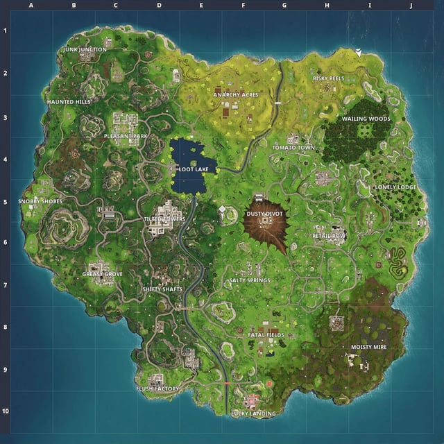 map fortnite battle royale