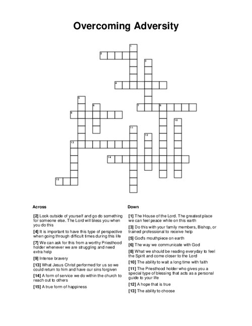 adversity crossword clue