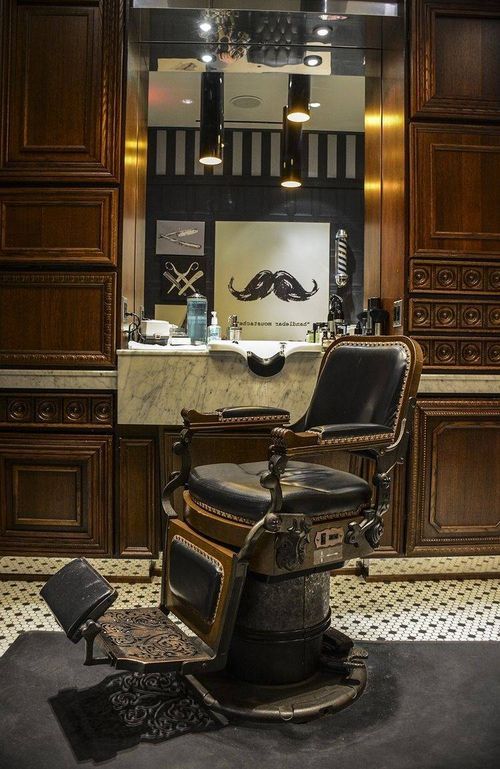 steampunk barber salon