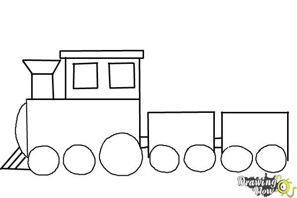 easy simple train drawing