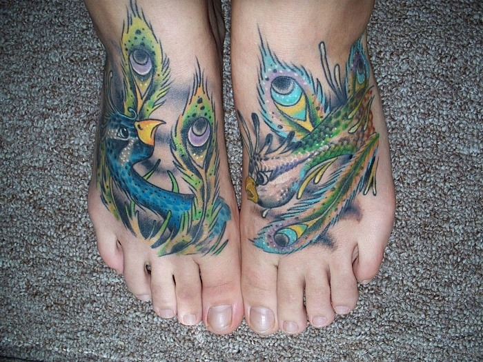 peacock foot tattoo