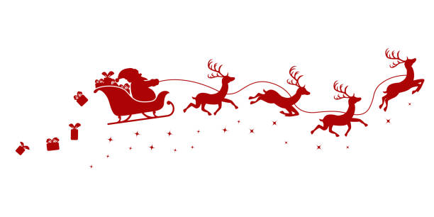 santa on a sleigh clipart