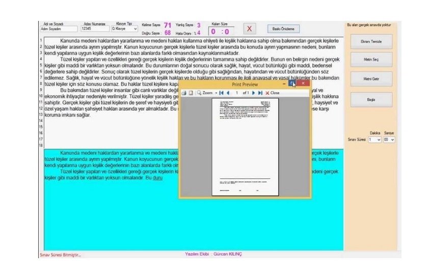 katipler net on parmak 3 dakikalık test