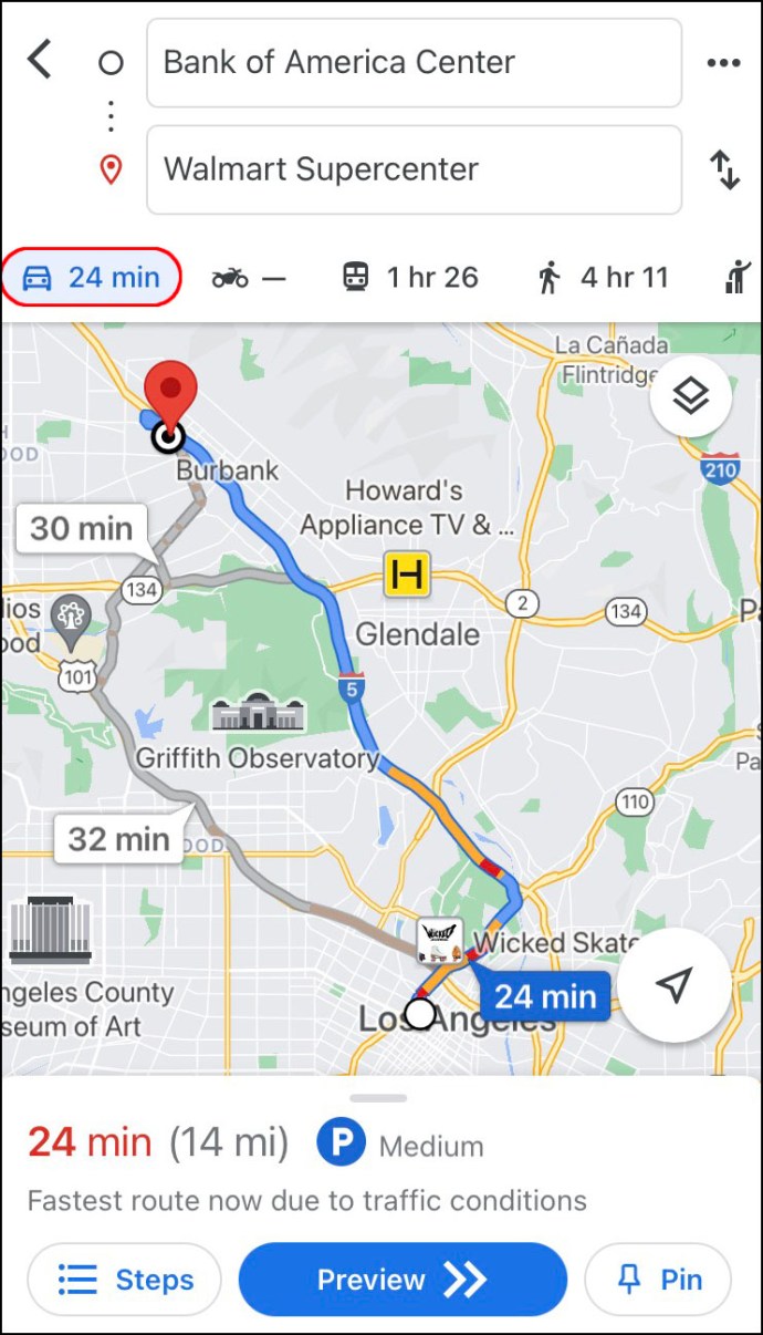 google maps directions by car