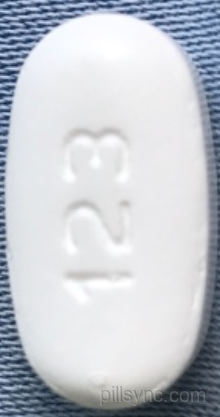 white oval pill with 123 on it