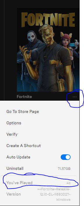 how to check when you started playing fortnite