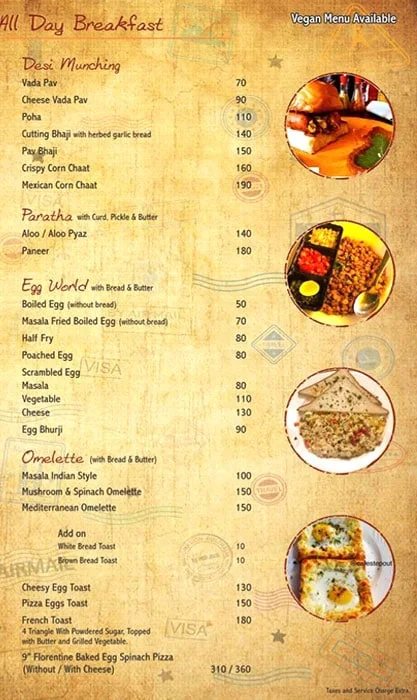 step out cafe menu