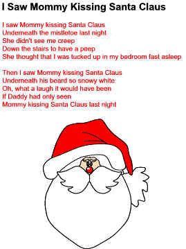 saw mommy kissing santa claus lyrics