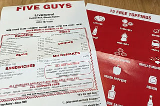 menu five guys carta