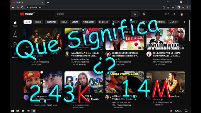 que significa 1.4 k en youtube