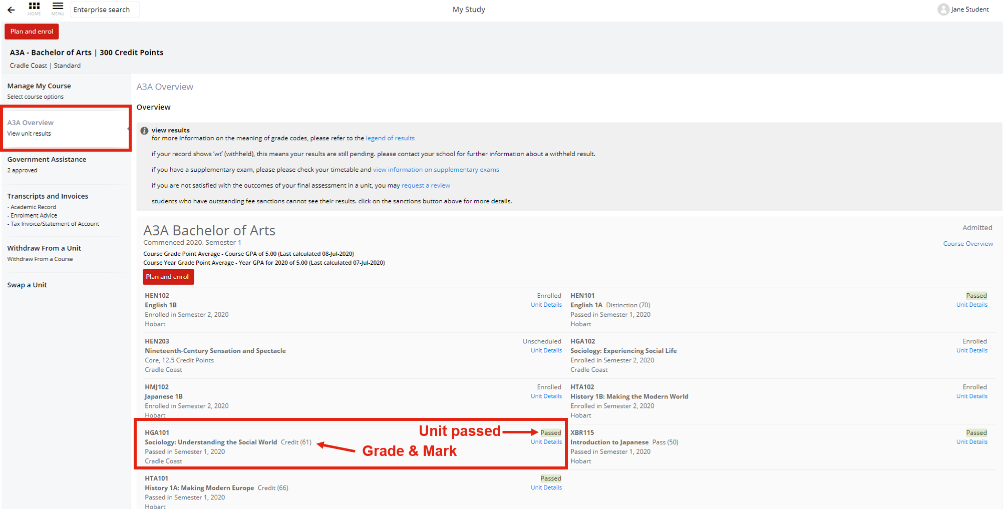 utas exam results